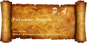Patzauer Avenár névjegykártya